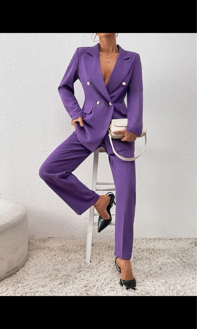 Purple double hotsell breasted blazer