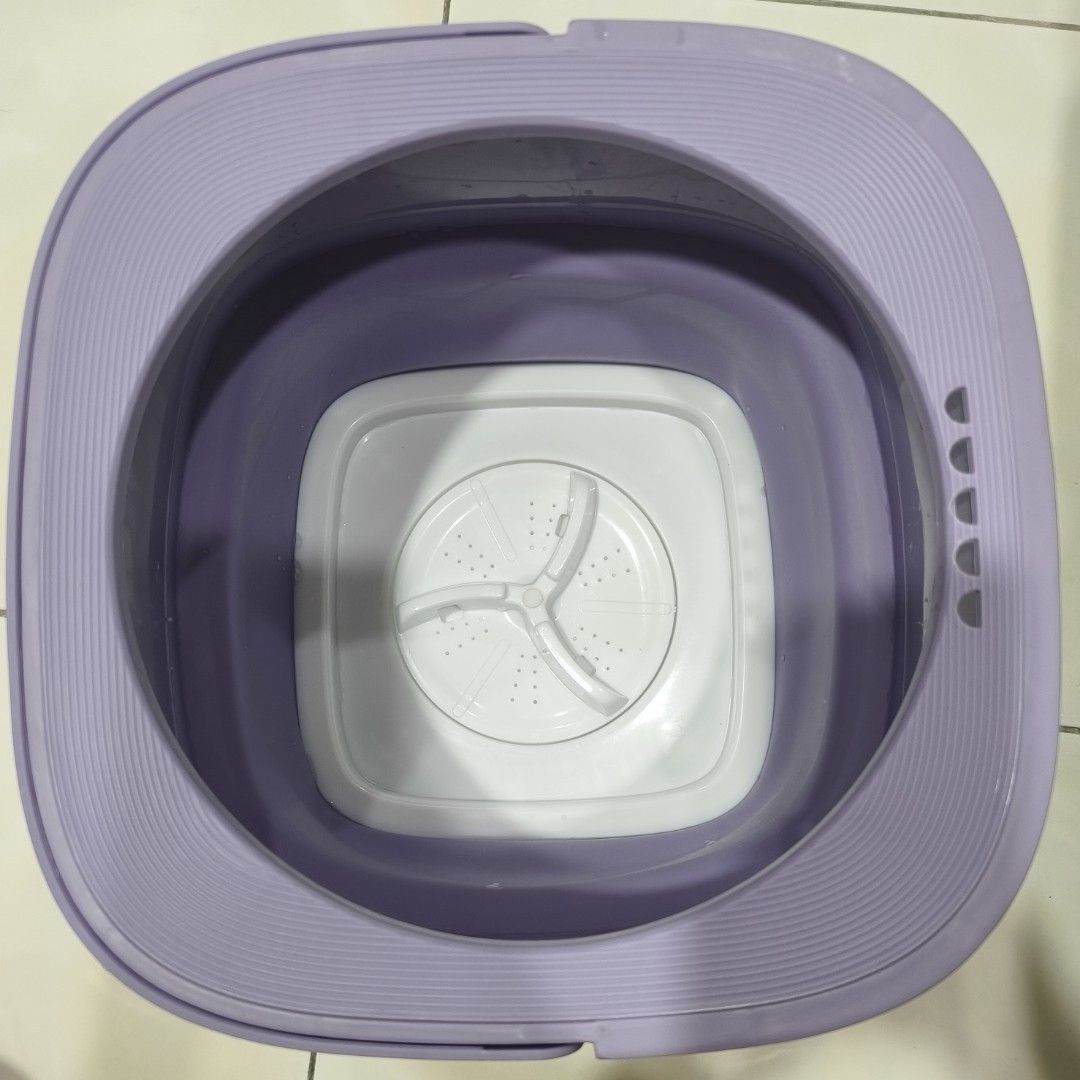 PURPLE PORTABLE MINI WASHING MACHINE FOLDING WASHING MACHINE 2IN1 BLUE