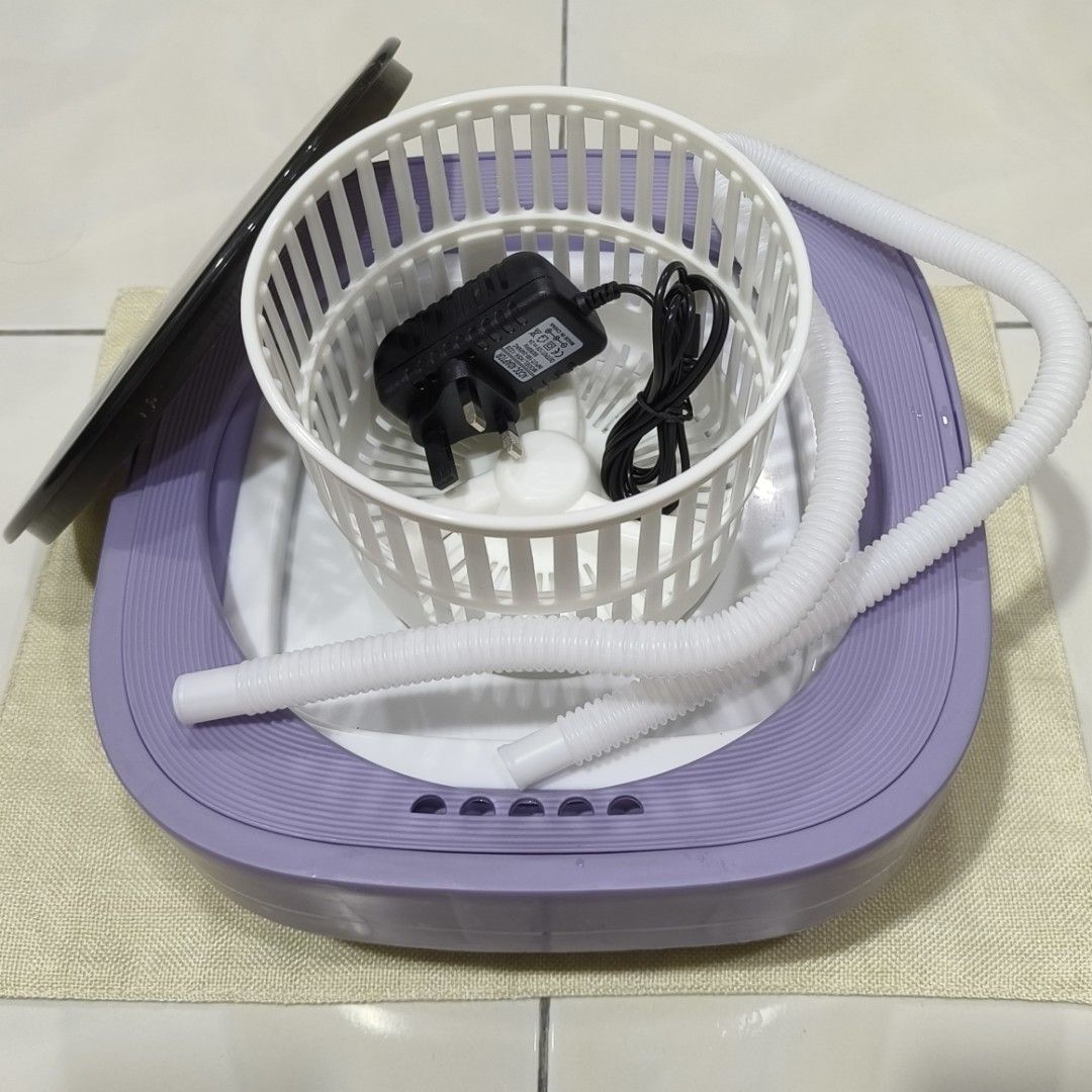 PURPLE PORTABLE MINI WASHING MACHINE FOLDING WASHING MACHINE 2IN1 BLUE