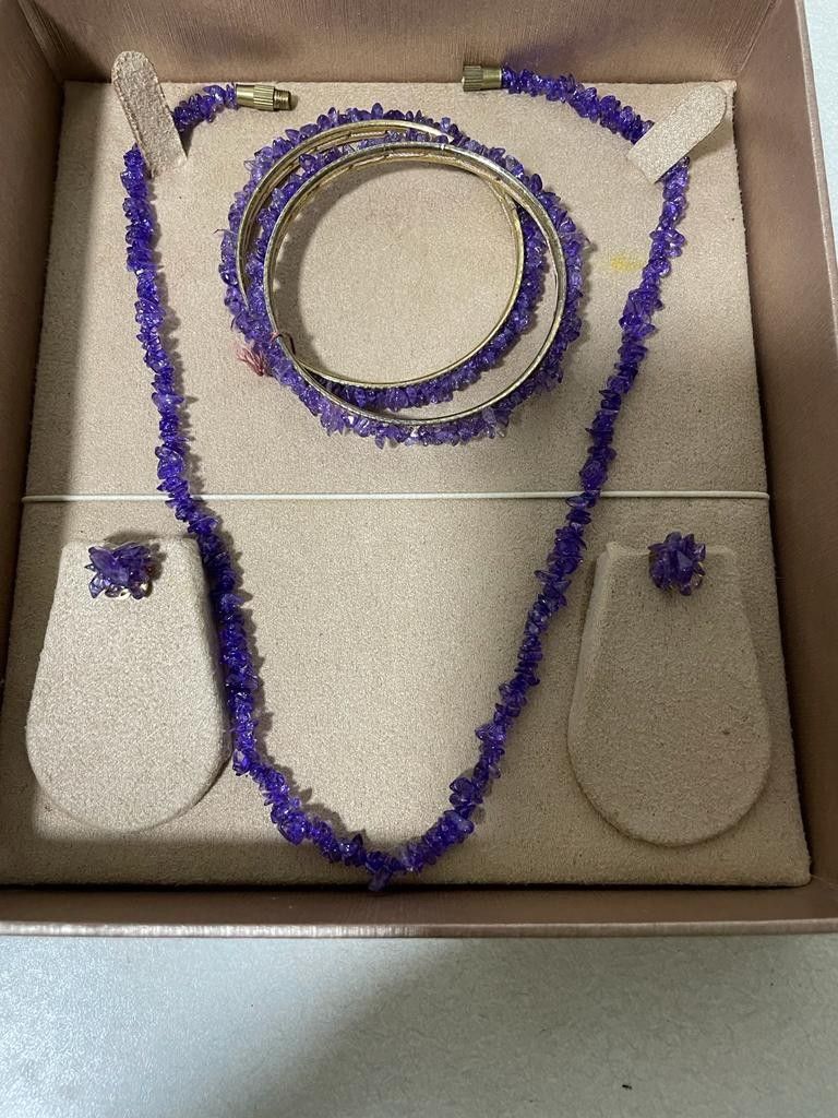 Purple stone jewelry hot sale