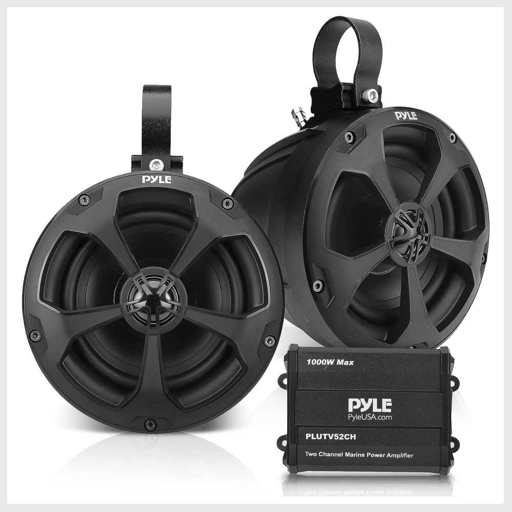 Tower Speakers Pyle Waterproof Off-Road Speakers W/ Amplifier
