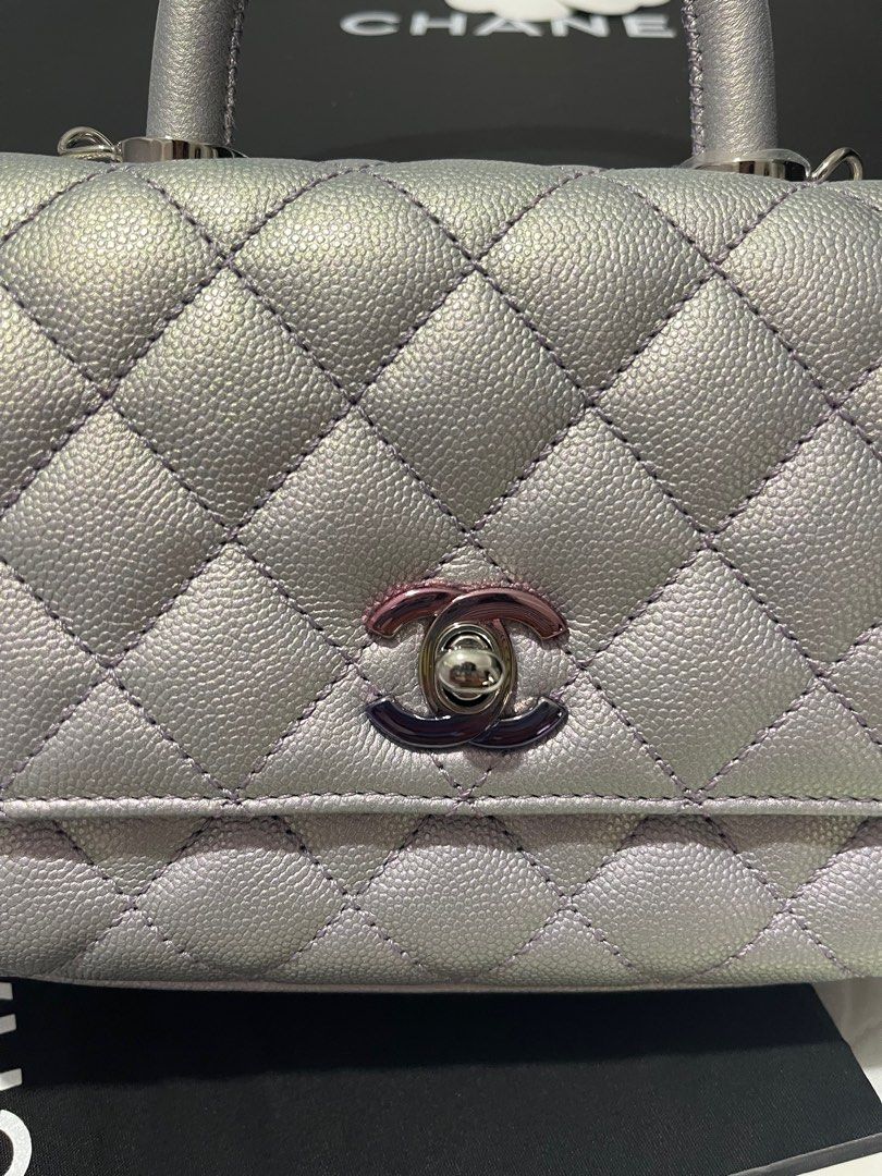 RARE! Unicorn 🦄 Chanel Mini Coco Handle Iridescent Purple, Luxury, Bags &  Wallets on Carousell