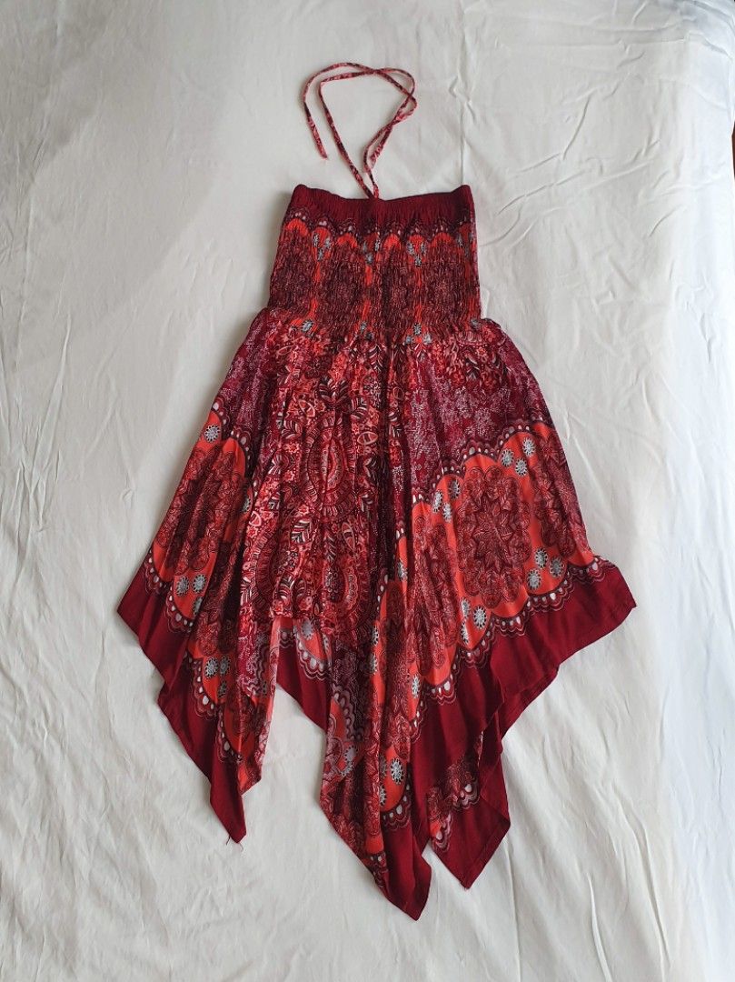 Red vintage halter discount dress