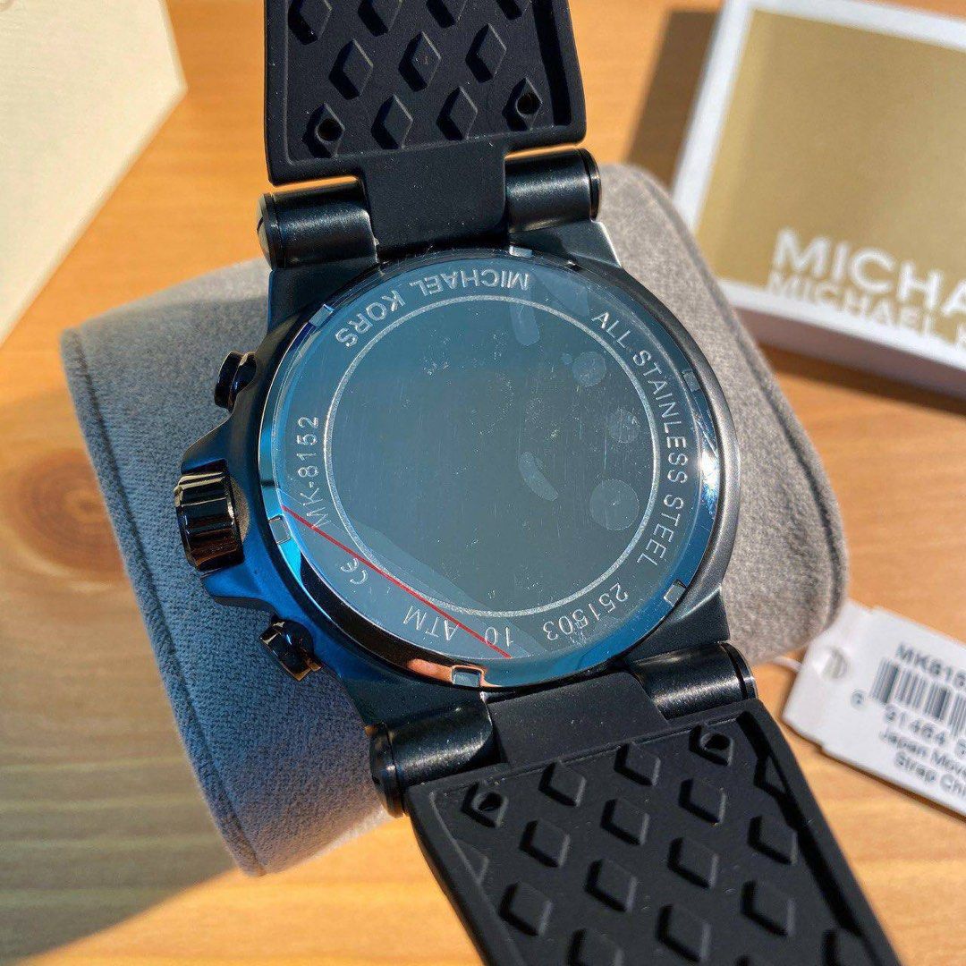 RESTOCK ORIGINAL MICHAEL KORS DYLAN BLACK DIAL BLACK SILICONE