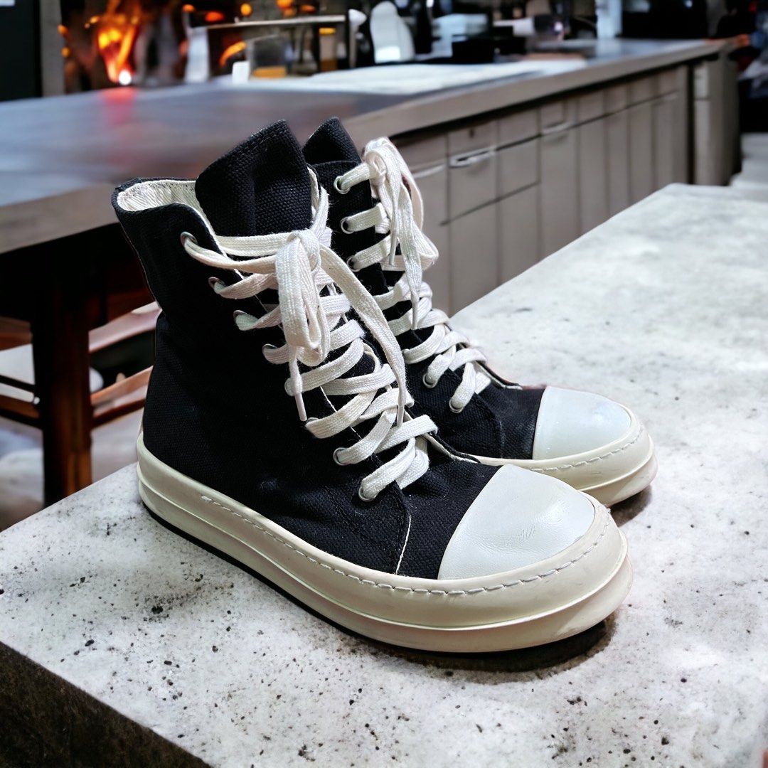 Rick owens x ramones high canvas