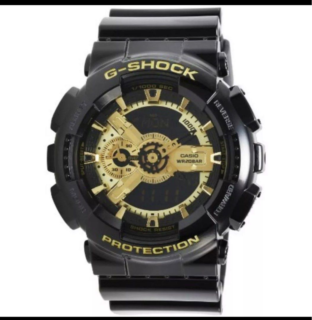 G shock wr20bar black and gold top