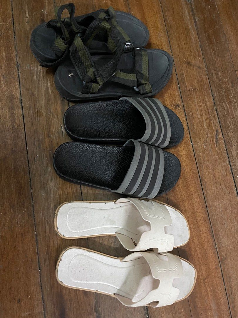 Set slippers (Category: Slippers and slides) located in Makati City. Submitted by michelledelacruz118 (Listing ID 1248610418, Image 2). Description: Set na po yan. Needs linis lang. RFS-Decluttering Sizes for Euro 37-38.
