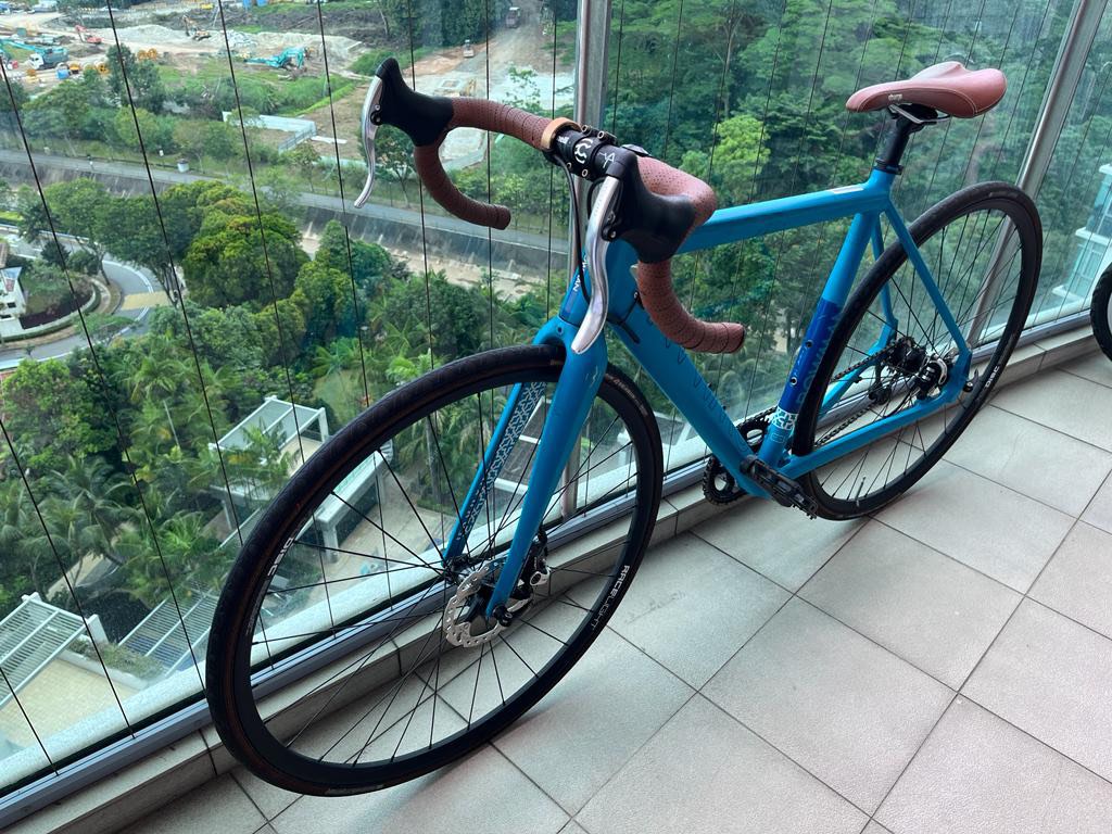 Single Speed Road Bicycle (Disc brakes, Aluminium frame with carbon ...