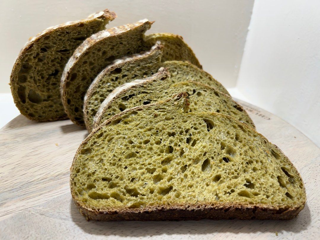 Spinach Sourdough Bread, Food & Drinks, Homemade Bakes on Carousell