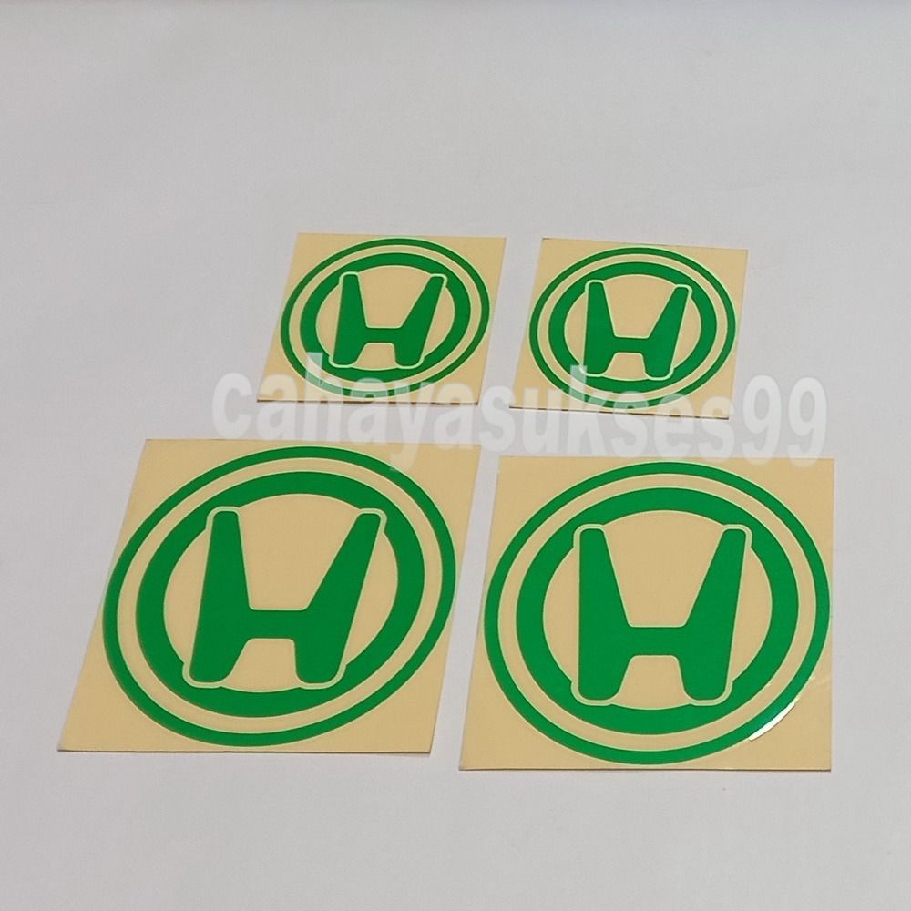 Sticker Motor Honda Hijau Reflective Bulat 12cm 8cm Stiker Tangki Motor ...