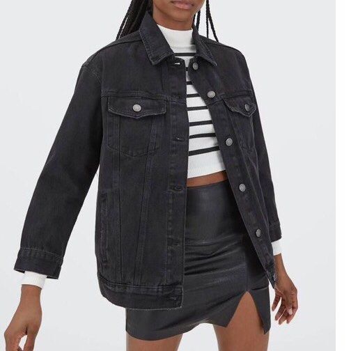 Stradivarius black denim jacket store