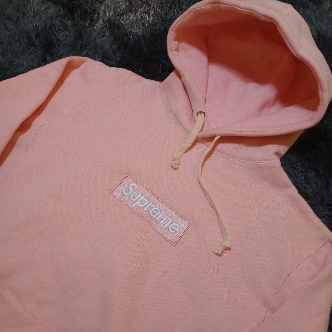 Felpa supreme box logo top rosa
