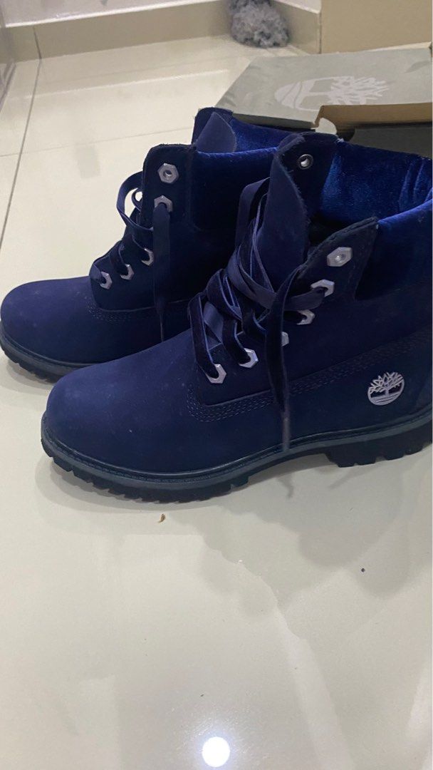Blue velvet sale timberlands