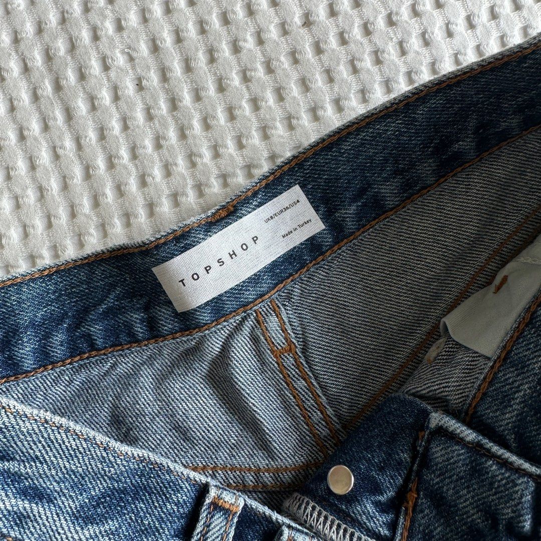 Topshop longline hot sale denim shorts