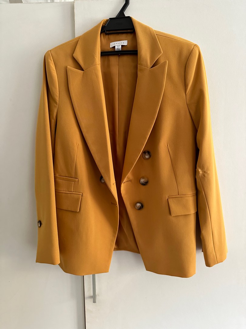 Topshop yellow mustard blazer Women s Fashion Coats Jackets and