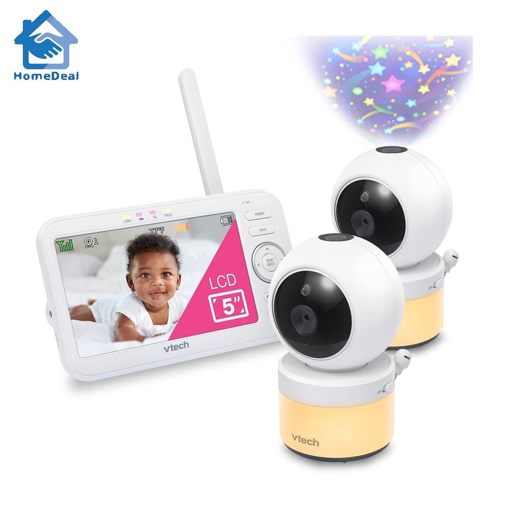 HelloBaby Baby Monitor -FK5662 5 inch HD LCD Video Baby Monitor with Camera  and Audio, Auto Noise Reduction, Camera Tilt Zoom, IR Night Vision,  Temperature Monitoring, Lullaby, 1000ft Range