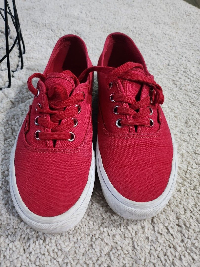 All red on sale vans authentic