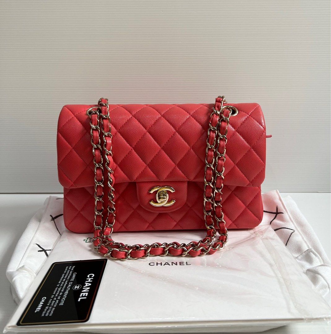 Very good deal Chanel classic flap red caviar lghw # 30, Luxury, Bags &  Wallets on Carousell