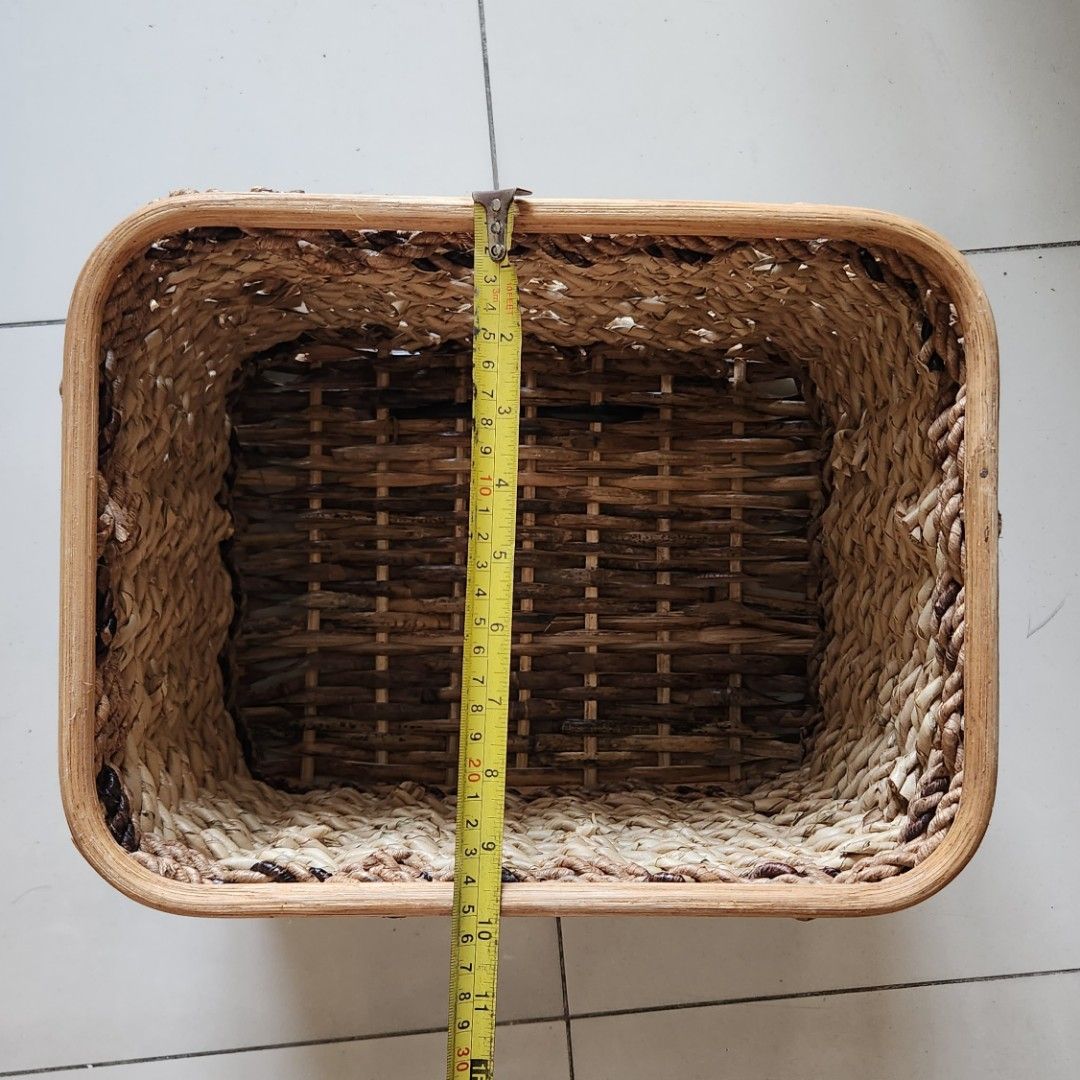 Weaved baskets for organizing (Category: Other Home Decor) located in Pasig City. Submitted by spaceshift (Listing ID 1248663596, Image 2). Description: BASKETS RFS: Decluttering Used but in very good condition A - 34cm x 29cm x 15cm with handle Php 250 B - 34cm x 29cm x 10cm with handle Php 300 C - 33cm x 25cm x 25cm Php 350 🚫SOLD🚫 ✨️Only A and B available ✨️Slightly negotiable ✨️Shipping shouldered by buyer ✨️Payment via GCash, Maya, BDO.