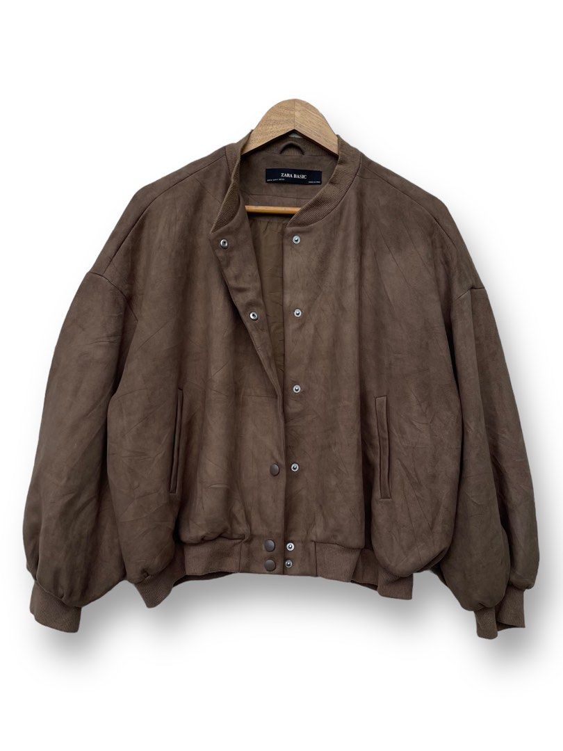 Zara suede best sale bomber