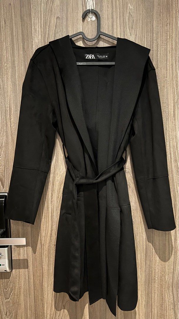 Zara black suede coat cheap
