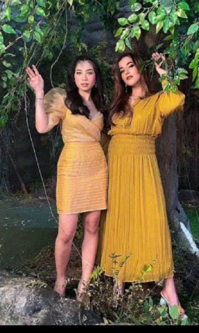 Zara mustard maxi dress on Carousell