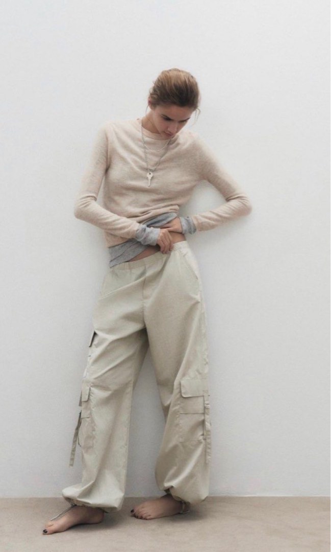 Zara Pocket Cargo Utility Parachute Like Pants, Women's Fashion, Bottoms,  Other Bottoms on Carousell