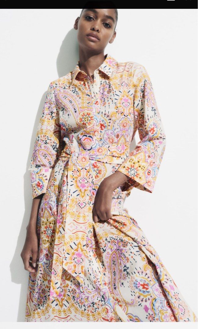 Floral print shirt dress zara sales