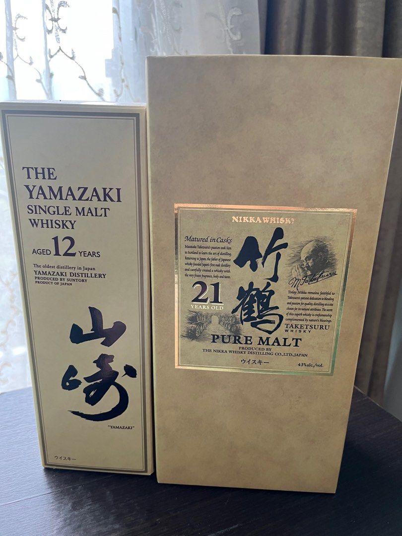 山崎12年+竹鶴21年威士忌（700ml), 嘢食& 嘢飲, 酒精飲料- Carousell