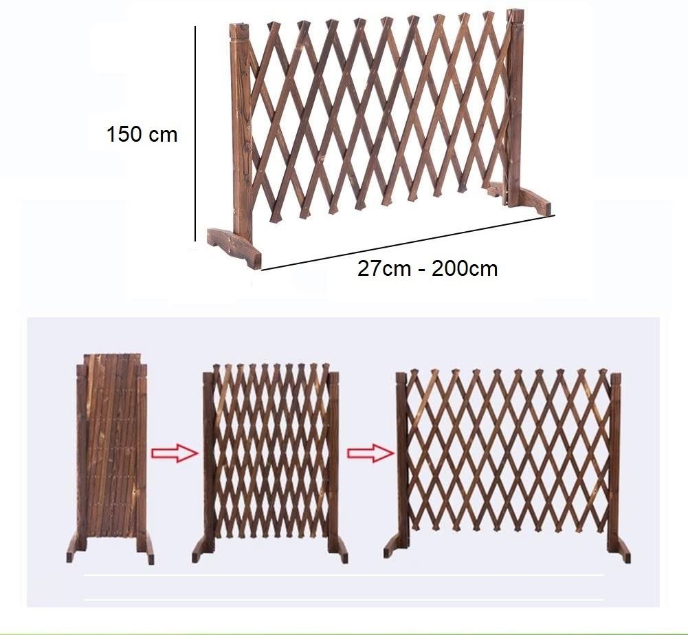 1pc 150x200cm Wooden Safety Expanding Portable Extendable Telescopic Decorative Instant Fence Screen Gate Trellis Garden