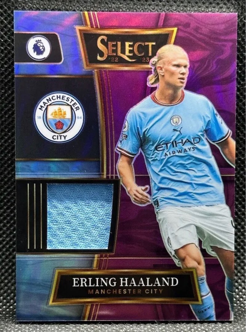 2022-23 Panini Select EPL =Erling Haaland= Purple Swatch Patch #'d