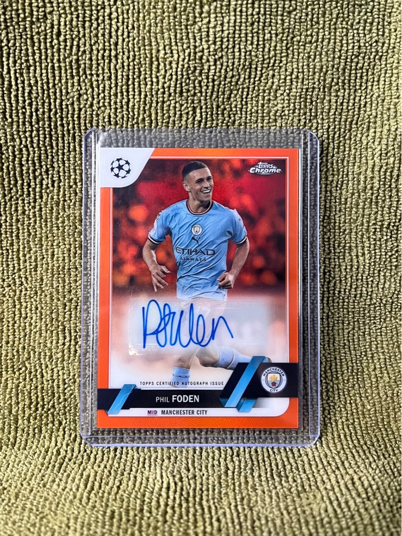 2022-23 topps chrome UCL UCC UEFA man city phil FODEN auto autograph / 25  orange