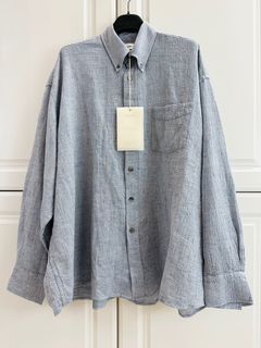 SOLD💪🏻OUR LEGACY 2023 BORROWED BD SHIRT MID BLUE BURLINGTON SEERSUCKER OVERSIZED SIZE 44 Shop price $3,600629767207115541128