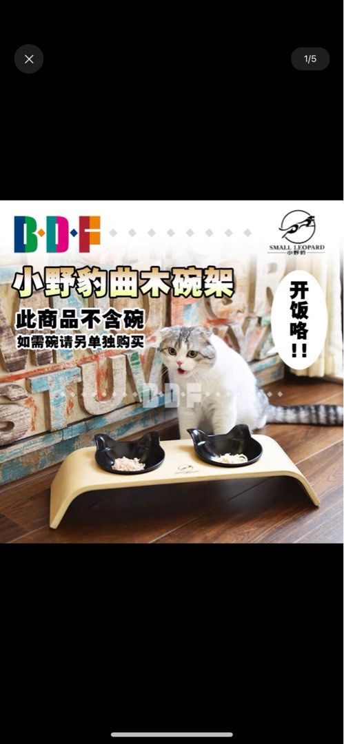 貓咪護頸餵食架貓食盆架配黑色陶瓷磨砂碗, 寵物用品, 寵物家品及其他- Carousell