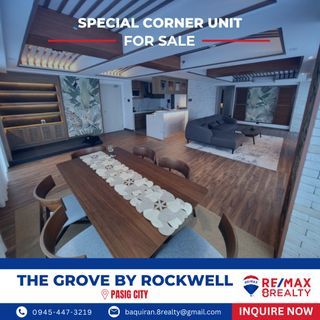 🏙️ For Sale: Fully-Furnished Special Corner Unit in The Grove by Rockwell, Pasig City!