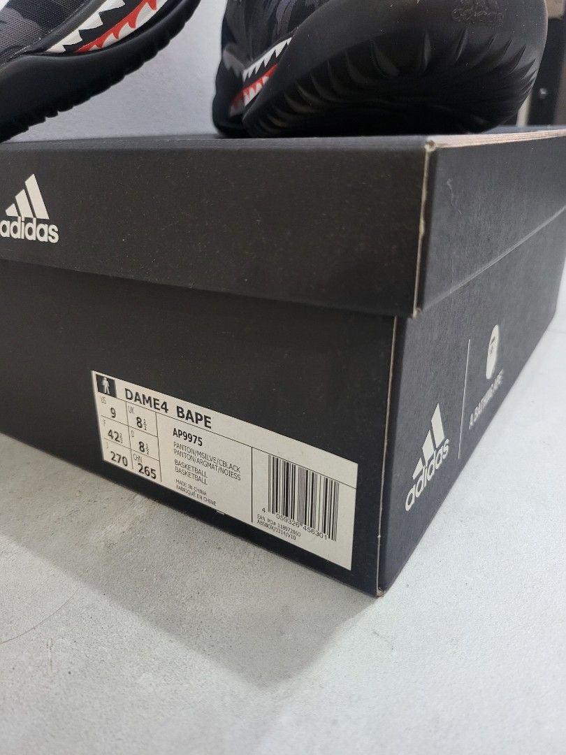 Adidas Dame4 Bape AP9975 UK8.5 US9