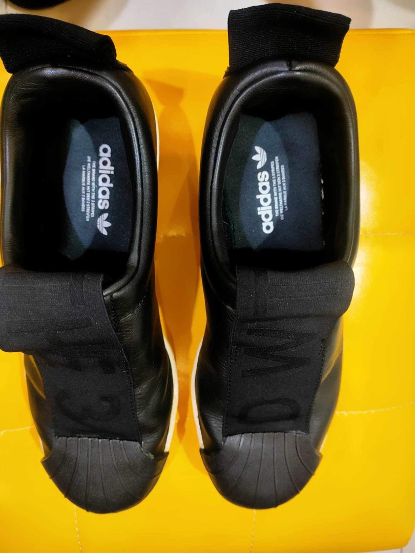 Adidas slip on shoes (leather type), Women's Fashion, Footwear