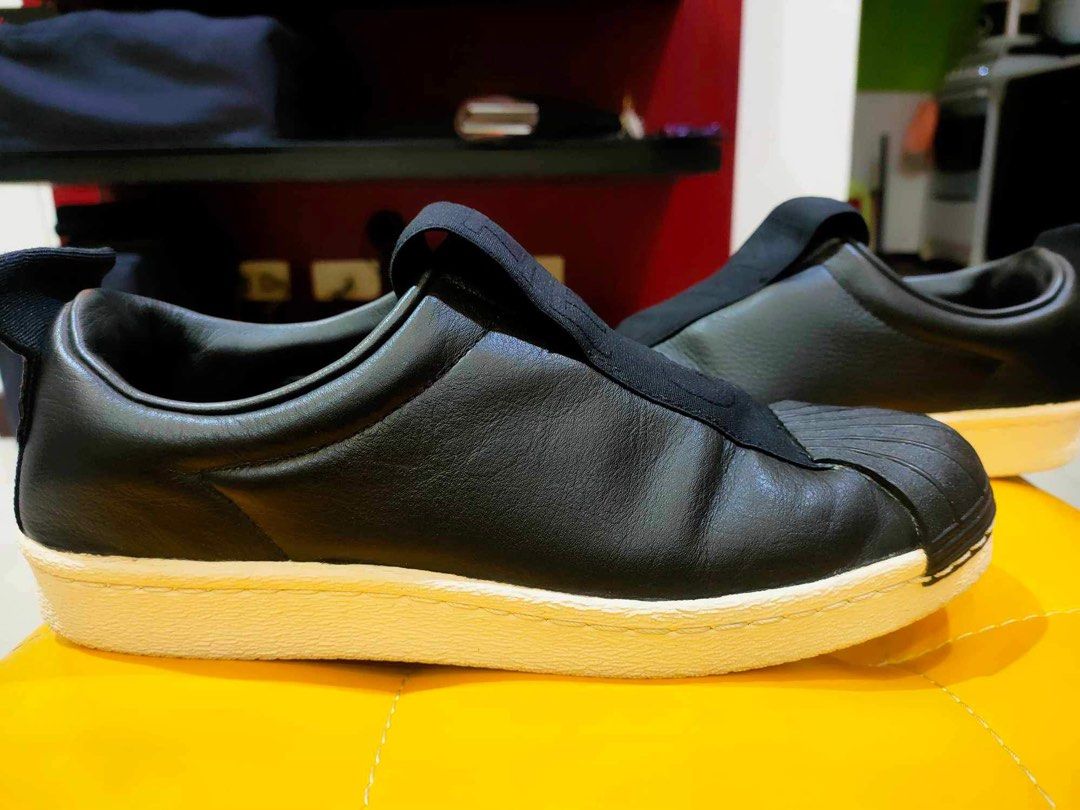 Adidas leather slip on discount