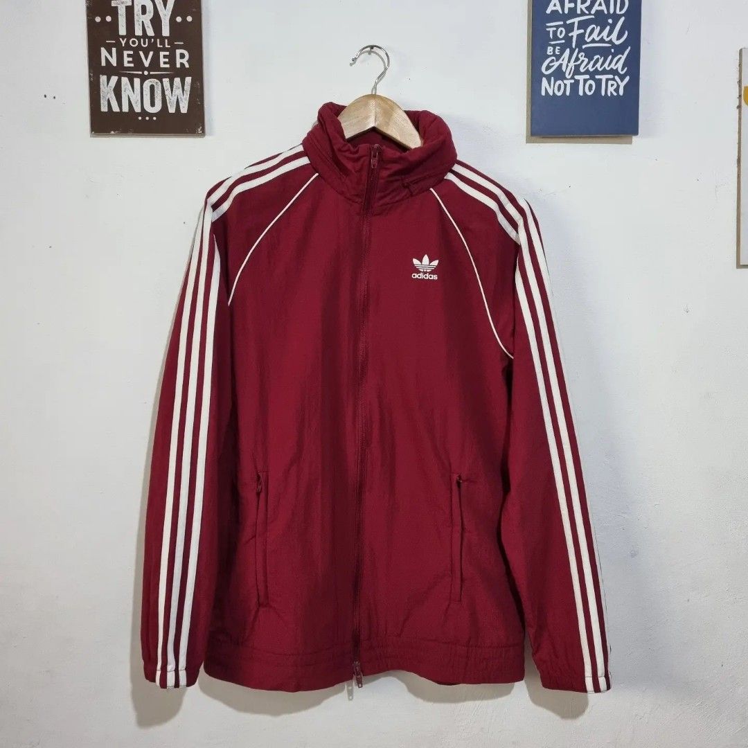 Adidas windbreaker maroon clearance