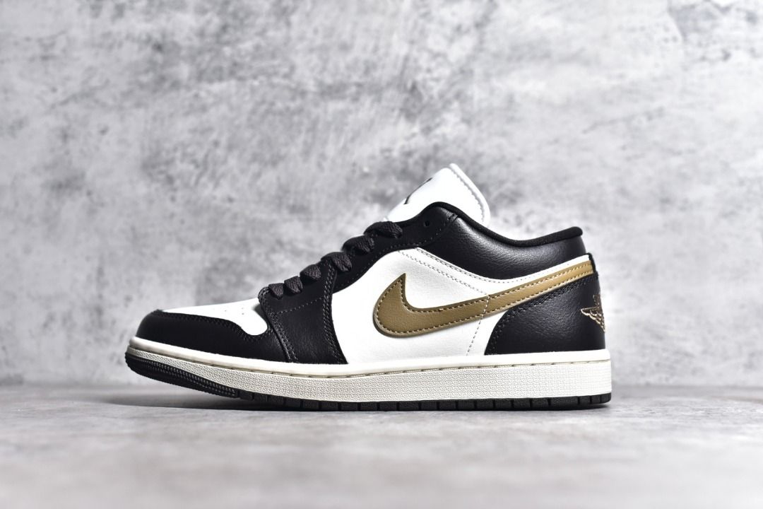Air jordan 1 low Black white gold shoes, Men's Fashion, Footwear, Sneakers  on Carousell