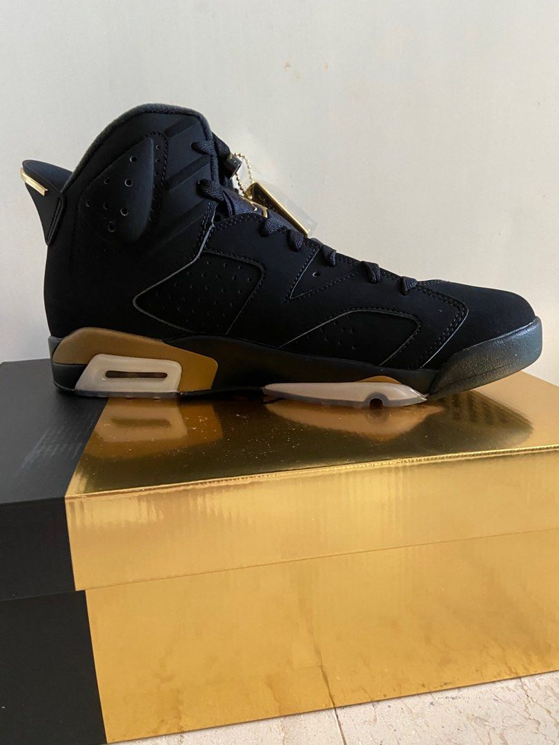 Jordan Retro Black And Gold AIR Jordon 6, Men's Fashion, Footwear