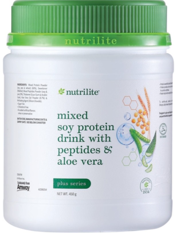 Amway Nutrilite Mixed Soy Protein Drink With Peptides & Aloe Vera 450g ...