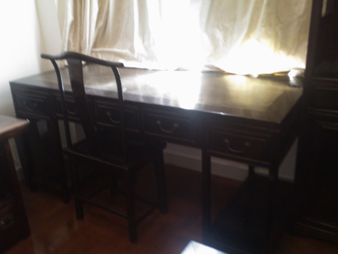 Antique Chinese Study Desk and Chair, Furniture & Home Living ...