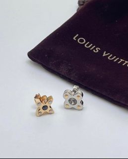 Pre-owned Louis Vuitton Louisette Brass Stud Earrings