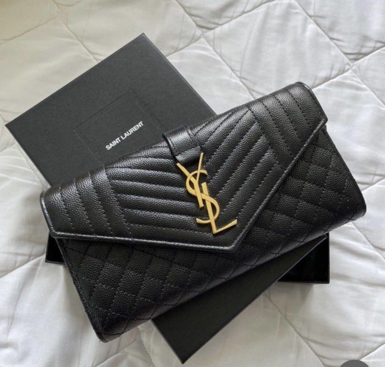 Authentic Yves Saint Laurent YSL long wallet. Lightly used. Black