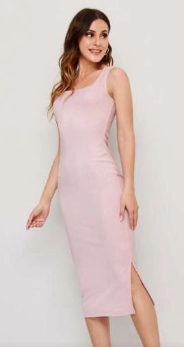 Baby Pink Slim Fit Dress, Women's Fashion, Dresses u0026 Sets, Dresses on  Carousell