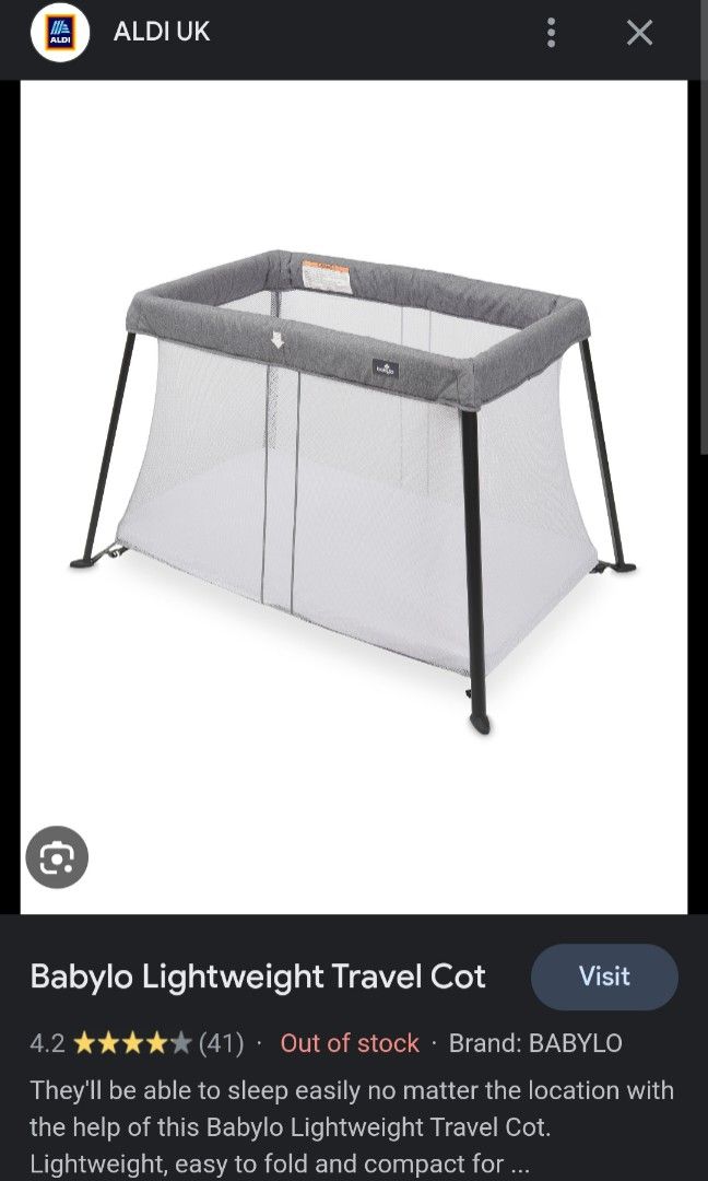Aldi baby hotsell travel cot