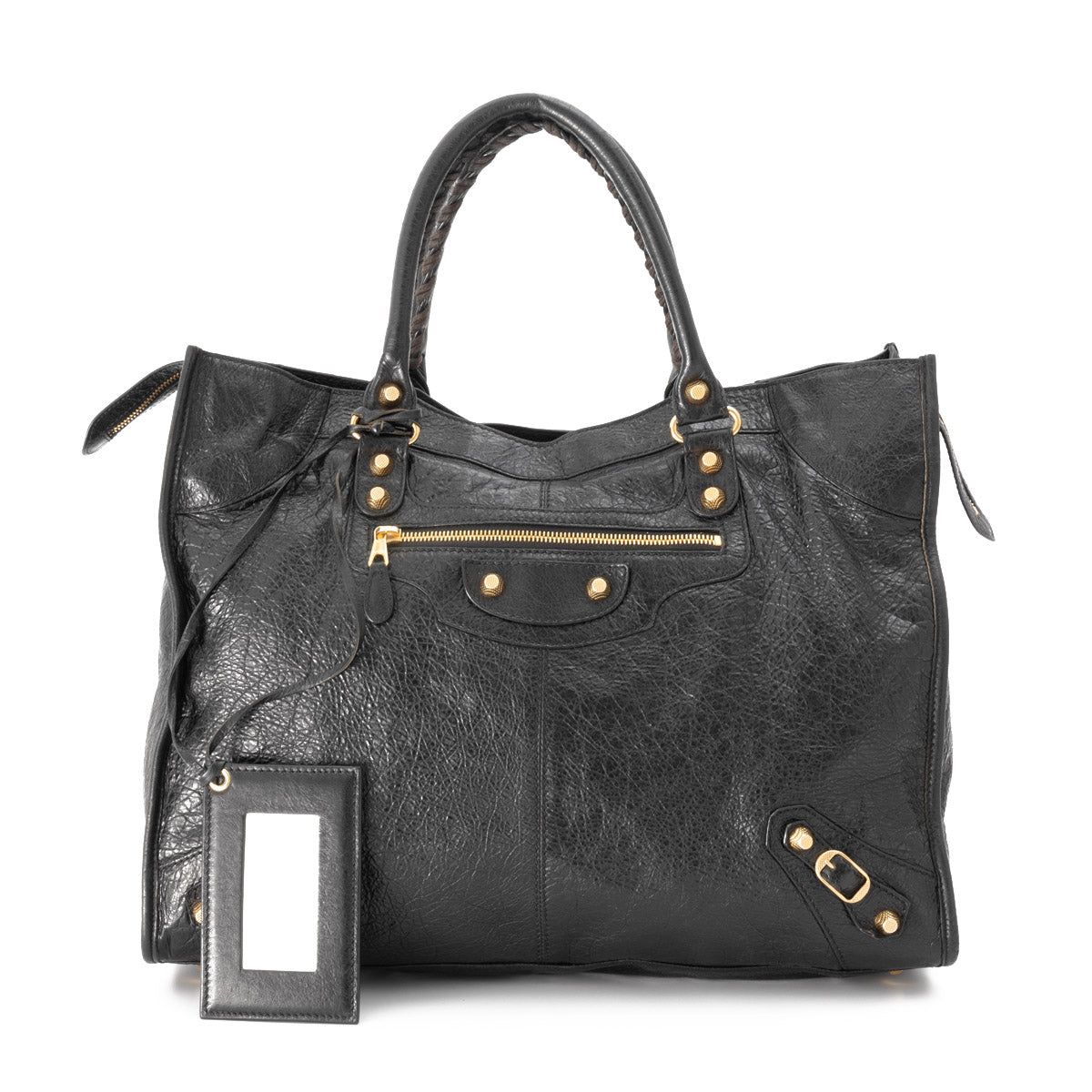 Balenciaga Office Tote Bag in Calfskin Gold Hardware Black