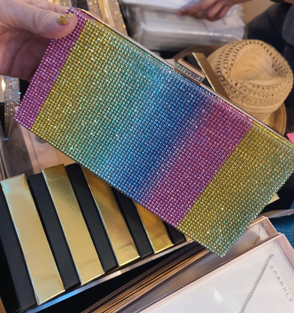 Glitter box clutch discount bag