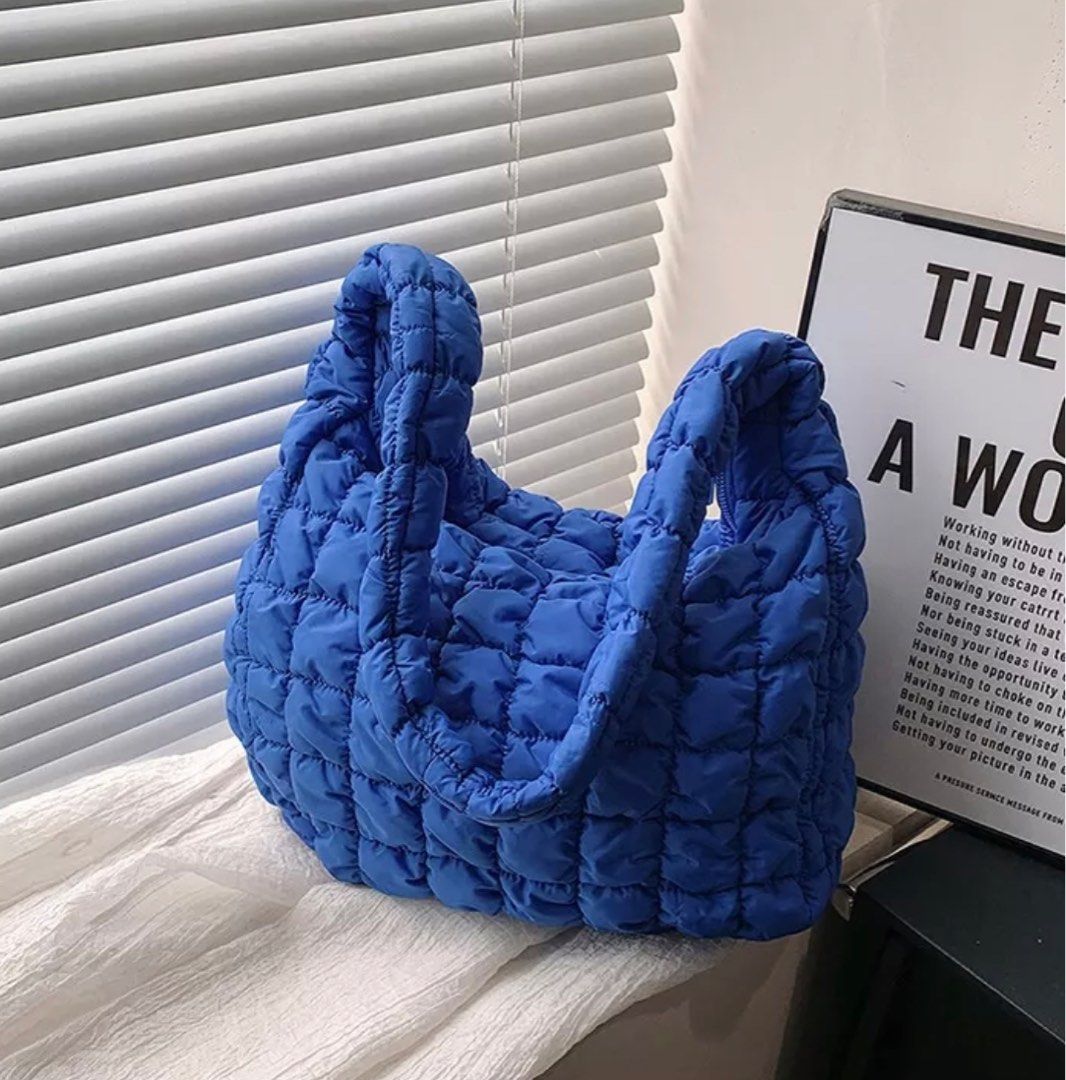 blackpink jennie cloud quilted cotton padded bag, Women's Fashion, Bags ...